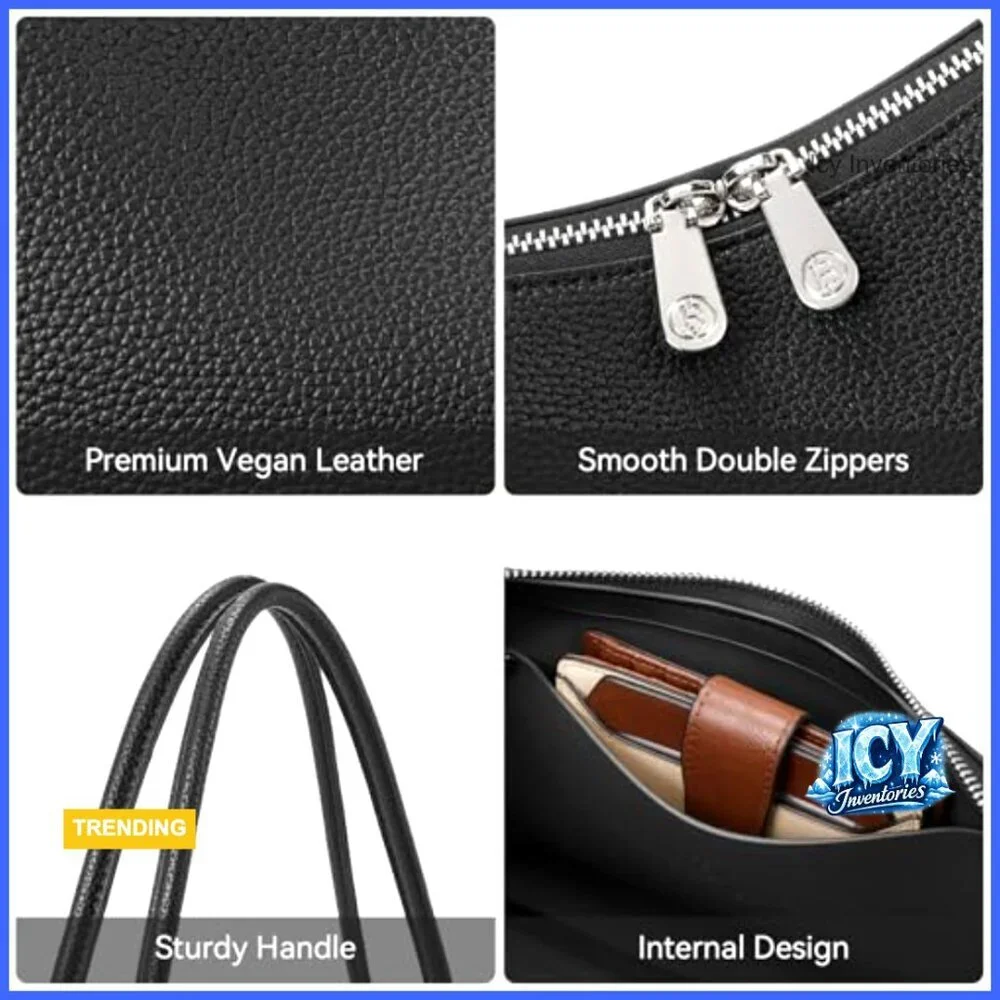 Small Vegan Leather Hobo Bag, Shoulder Purse with Recycled Material - Picture 5 of 7